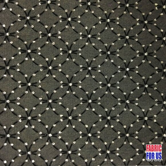 Flocking Mesh Stretch Sequin Fabric in Brown & Black Colors 64" Wide - Picture 3 of 4